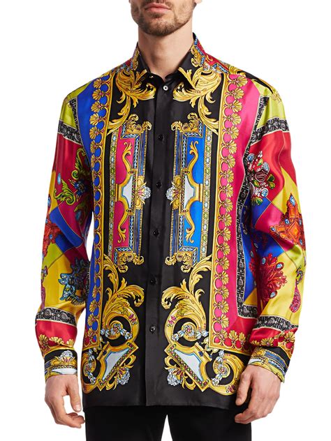 versace style shirt mens|versace long sleeve shirt men.